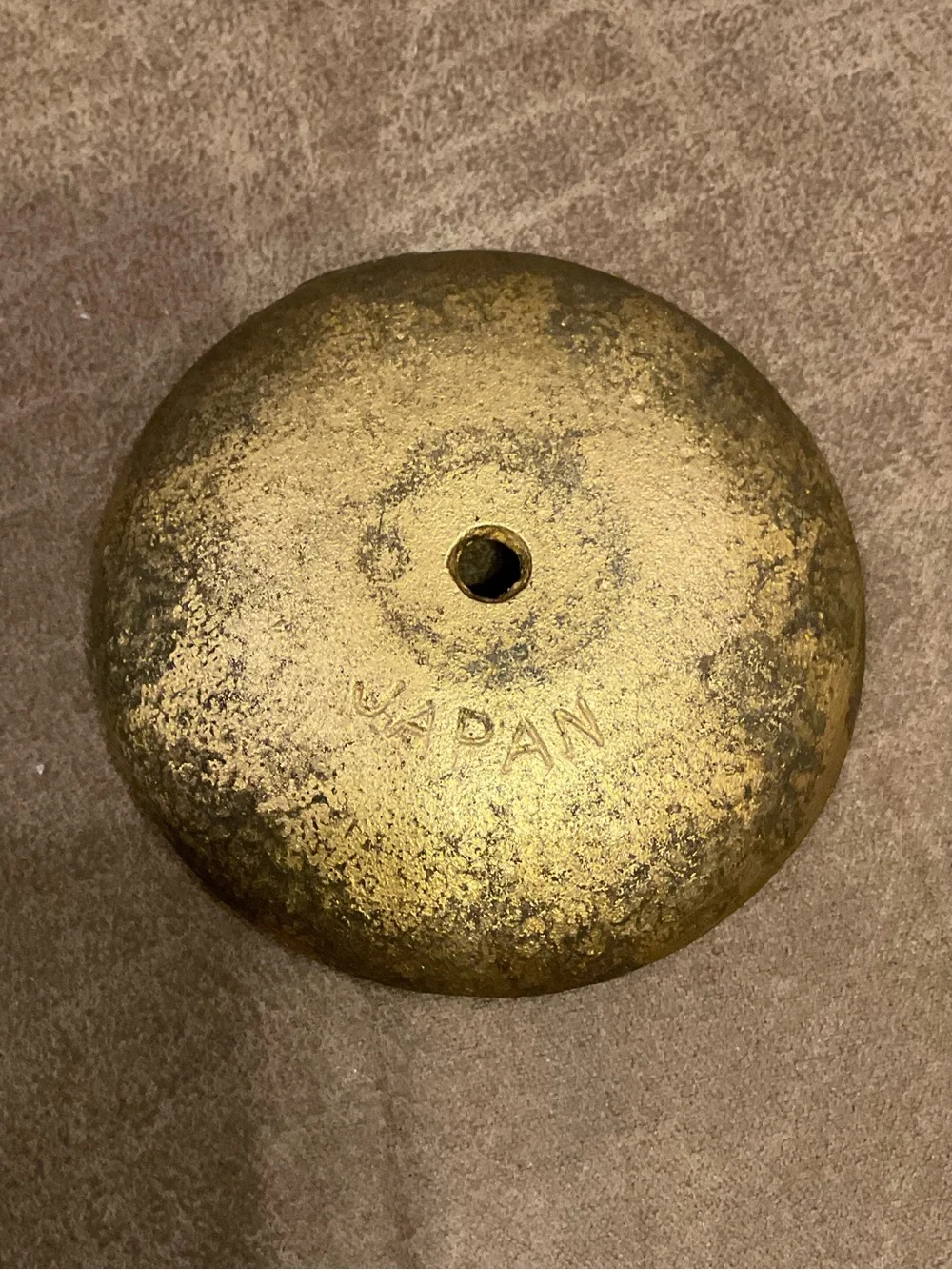 Japanese Iron Candleholder with Gold Finish